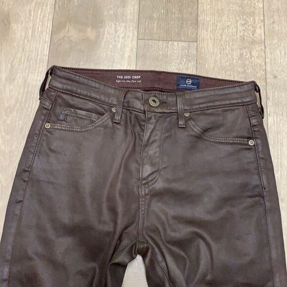 AG Adriano Goldschmied Jodi Crop High Rise Slim Flare Coated Pants - Picture 4 of 11